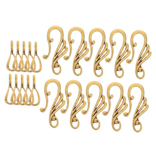 SHINEOFI 10 Sätze Musiknotenohrringe Ohrhaken Silber armbandverschluss schmuckherstellung gold-ohrringe klappcreolen earloop Knebelverschluss für Armband Ohrringzubehör Zinklegierung Golden von SHINEOFI