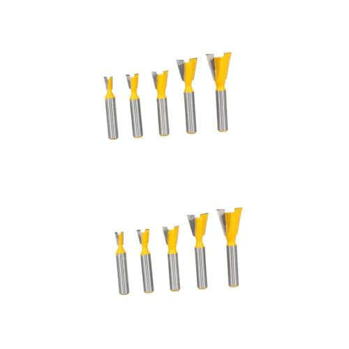 SHINEOFI 10 Stk. Holzbearbeitungsschneider Router-Bit Fräser schreiner werkzeug holzbearbeitungswerkzeuge halbblinde Schwalbenschwanz-Bits Werkzeug zur Herstellung von Schubladen und Truhen von SHINEOFI