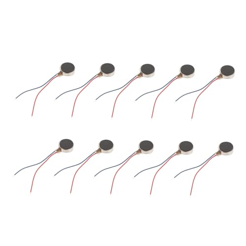 SHINEOFI 10 Stück 1 Vibrations -Motorzubehör Mikro Motorteile Kreativ kleiner Motor Gleichspannungs Motor Mini-Motoren Vibrationsmotoren kleine Motoren Kupferring Black von SHINEOFI