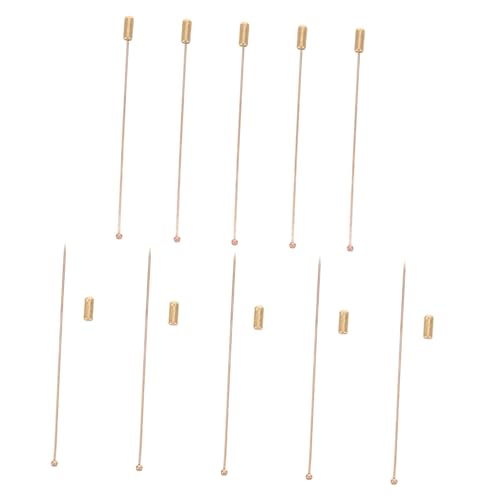 SHINEOFI 10 Stück Broschennadeln Boutonniere Brosche Lange Nadel Reversnadeln Runde Kugel Metallstäbe Für DIY Kostüm Anzug Krawatte Schal Basteln von SHINEOFI