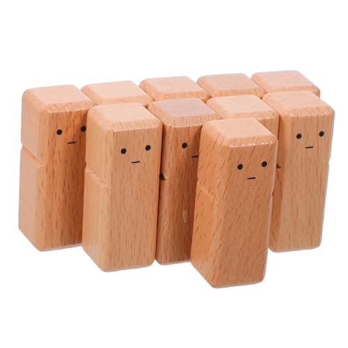 SHINEOFI 10 Stück Buche Holzfiguren Unbemalte Holzpuppen zum Bemalen Natürliche Kinderbastelfiguren Unlackierte Holzspielzeug Puppen für DIY Deko Cake Toppers von SHINEOFI