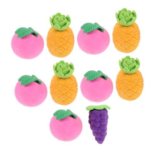 SHINEOFI 10 Stück Früchte Radiergummi Fruchtradierer Für Spaß Form Radierer Cartoon -radierbleistift Halloween-partygeschenke Gemüsegummi Tpr von SHINEOFI