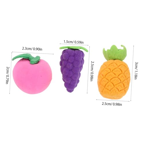 SHINEOFI 10 Stück Früchte Radiergummi Pfirsichgrothöre radiergummi cartoon Schule Radiergummis Spaß Neuheitseraser Mini Lebensmittel kawaii tpr von SHINEOFI