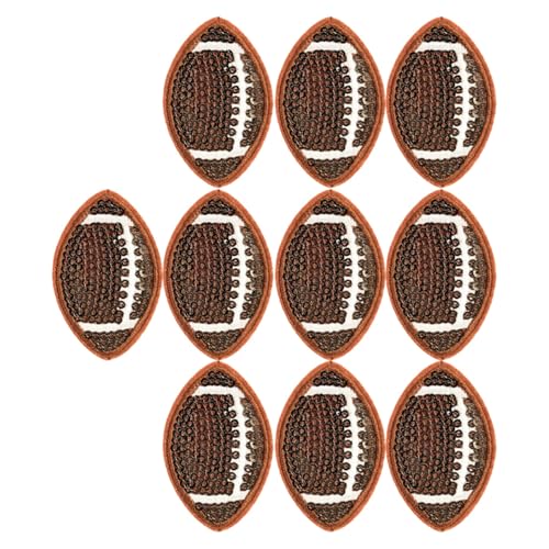 SHINEOFI 10 Stück Fußball Rugby Patches Glitzernde Stickerei Bügelapplikationen für Kleidung Hüte und Jeans Diy Deko für Sportbegeisterte SHINEOFI 10 Stück Fußball Rugby Patches Glitzernde Stickerei Bügelapplikationen für Kleidung Hüte und Jeans Diy Deko für Sportbegeisterte von SHINEOFI