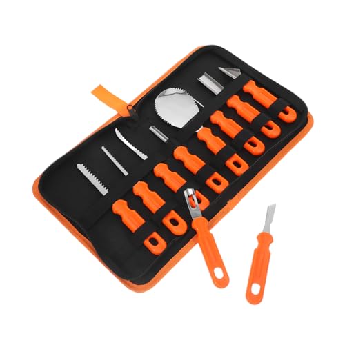 SHINEOFI 10 Stück Halloween Kürbis Schnitzset Teiliges Werkzeugset mit Ergonomischem Griff für DIY Bastelarbeiten und Präzises Schnitzen von Kürbissen mit Praktischem Aufbewahrungstasche SHINEOFI 10 Stück Halloween Kürbis Schnitzset Teiliges Werkzeugset mit Ergonomischem Griff für DIY Bastelarbeiten und Präzises Schnitzen von Kürbissen mit Praktischem Aufbewahrungstasche von SHINEOFI