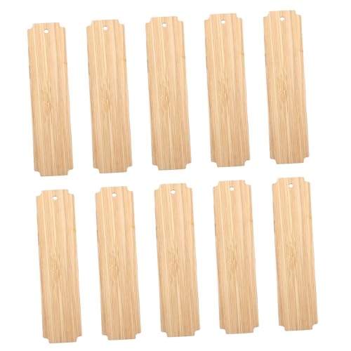 SHINEOFI 10 Stück Holz Lesezeichen Diy Materialien mit Löchern Blanko Bastel Tags für Gestaltung für Karten Dekorationen und Kinderhandwerk von SHINEOFI