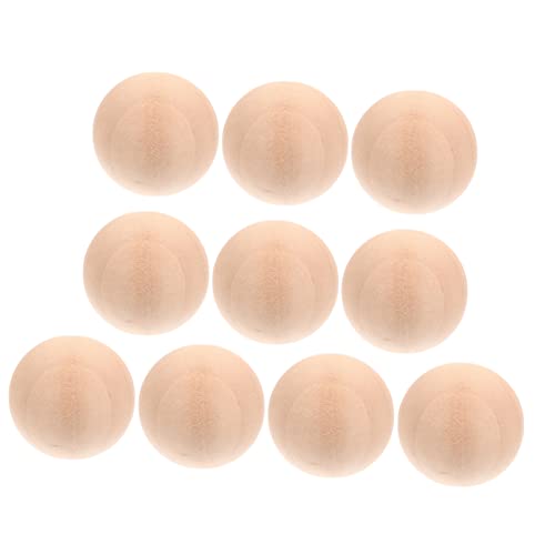 SHINEOFI 10 Stück Holzkugel Drinnen Spiel Kreis Groß Basteln Runden Ö Ball Holzmalerei Holz in Runder Form Feste Kugel Unfertiges Holzhandwerk Kinderhandwerk Kugeln Aus Holz Khaki von SHINEOFI