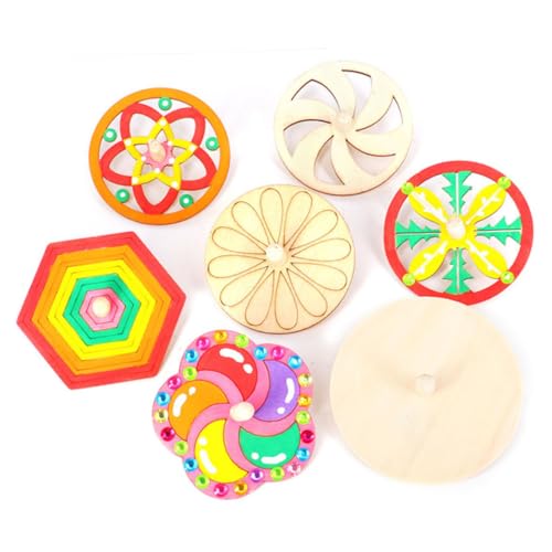 SHINEOFI 10 Stück Kinderspielzeug Spinnen Aus Holz Kinderkreisel Oberteile Für Unfertiges Oberteil Malen von SHINEOFI