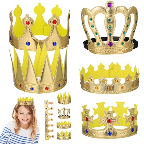 SHINEOFI 10 Stück Kronendekorationen für Kinder, Strass-königskronen für Geburtstagsfeiern, Verstellbare Glänzende Tiara-kopfbedeckungen SHINEOFI 10 Stück Kronendekorationen für Kinder, Strass-königskronen für Geburtstagsfeiern, Verstellbare Glänzende Tiara-kopfbedeckungen von SHINEOFI