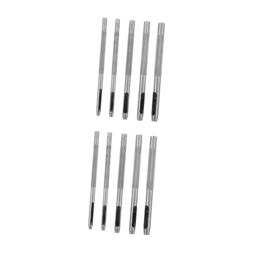 SHINEOFI 10 Stück Lederstanzwerkzeug Gürtel Schneiden industriell Locher für Löcher klein Schlag-Kit Ösenschlag Lochschläge Hochleistungsloch -Punsch Hole Punch Tool Stahl Silber von SHINEOFI