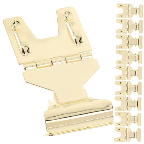 SHINEOFI 10 Stück Metall Preisschildhalter Clip mit Abnehmbarem Klemmbereich Vielseitiger Merchandise Display Stand für Supermärkte Bäckereien Einzelhandel Goldfarbene Etikettenhalter von SHINEOFI