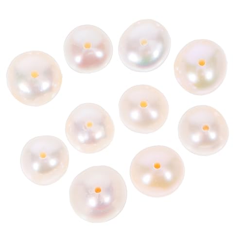 SHINEOFI 10 Stück Natürliche Süßwasserperlen Kleine Fast Runde Perlen mit Einheitliche Schmuckperlen für DIY Basteln Spacer-perlen für Armbänder Halsketten Ohrringe Vielseitig Verwendbar von SHINEOFI