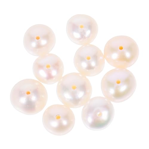 SHINEOFI 10 Stück Natürliche Süßwasserperlen Spacer Beads Weiß fast-rund für Schmuckherstellung DIY Armbänder Halsketten Verzierungen SHINEOFI 10 Stück Natürliche Süßwasserperlen Spacer Beads Weiß fast-rund für Schmuckherstellung DIY Armbänder Halsketten Verzierungen von SHINEOFI