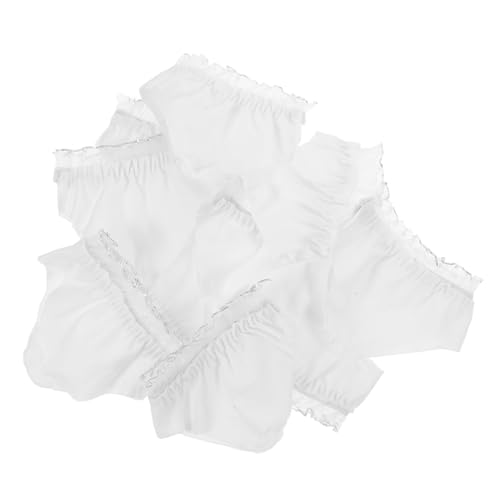 SHINEOFI 10 Stück Puppe Höschen Modepuppenkleidung Puppenstrumpfhosen Babypuppenkleidung Puppe Kostüm Kleidung Puppensachen Kleidung Für Puppen Puppenpyjama Puppenkostüm Stoff Weiß von SHINEOFI
