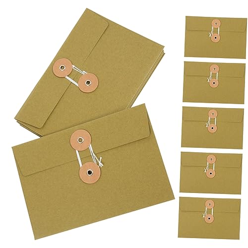 SHINEOFI 10 Stück Retro -Schnalle -Umschlag Vintage Briefumschlag Aufbewahrungstasche Umschläge für die Schule Pergamentumschläge Dokumententasche Papiertaschen fürs Büro Kraftpapier Grün von SHINEOFI