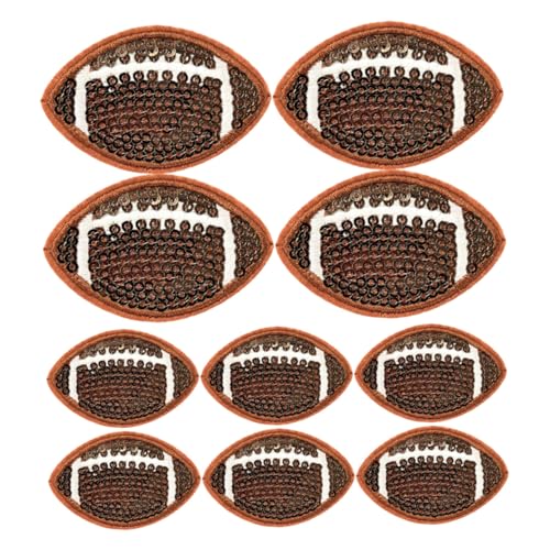 SHINEOFI 10 Stück Rugby-aufnäher Zum Aufbügeln Oder Aufnähen, Pailletten, Fußball, Sport, Gestickte Applikation Für Jacken, Rucksäcke, Jeans Und Kleidung, Diy-zubehör SHINEOFI 10 Stück Rugby-aufnäher Zum Aufbügeln Oder Aufnähen, Pailletten, Fußball, Sport, Gestickte Applikation Für Jacken, Rucksäcke, Jeans Und Kleidung, Diy-zubehör von SHINEOFI