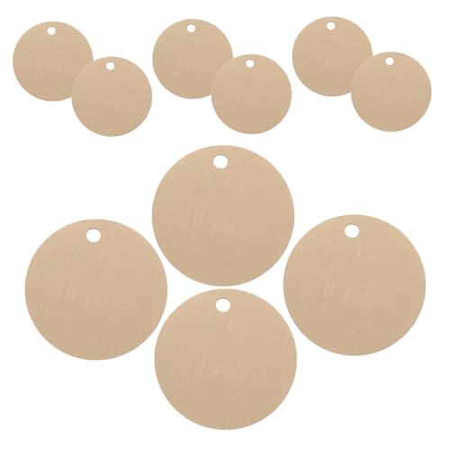 SHINEOFI 10 Stück Runde Leere Messinganhänger mit Loch Stempel Tags für Schmuckherstellung und Etikettierung für Diy Projekte und Persönliche Gestaltung von SHINEOFI