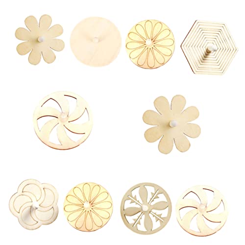 SHINEOFI 10 Stück Spinnen Aus Holz Unfertiges Oberteil Oberteile Für Kinderkreisel Hölzern von SHINEOFI