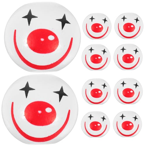 SHINEOFI 10 Stück Teiliges Bemalte Holzperlen mit Clown-gesicht Runde Holzkugeln für DIY Schmuckherstellung Vielseitig für Halsketten Armbänder Ohrringe für Bastelprojekte von SHINEOFI