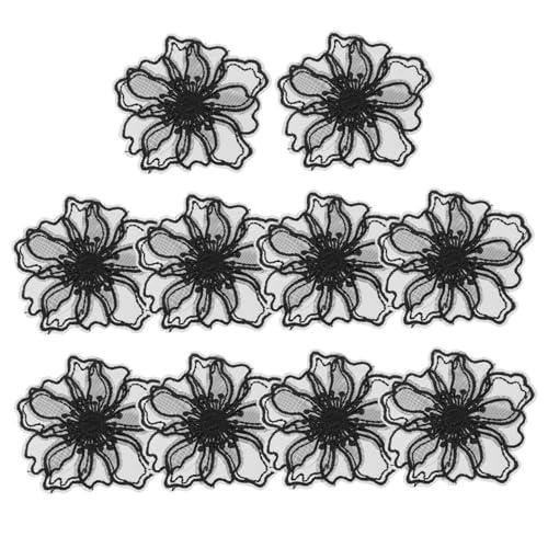 SHINEOFI 10 Stück Teiliges Bunte Spitzen blumen Aufnäher Bestickt DIY Kleidung Patches zum Aufbügeln für Kleider Jeans Taschen Hüte Geeignet zum Reparieren und Dekorieren von SHINEOFI