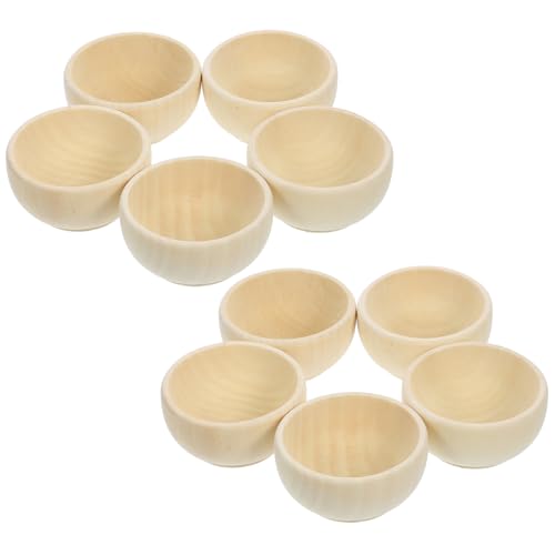 SHINEOFI 10 Stück Teiliges DIY Holzschalen Unbehandeltem Holz zum Dekorieren und Basteln Mini Schalen für Snacks und Nüsse für Kreative Projekte und Malen von SHINEOFI