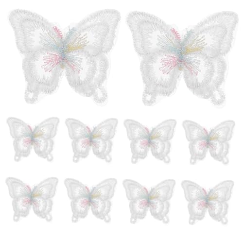 SHINEOFI 10 Stück Teiliges Doppellagige Spitzen organza Schmetterling Applikationen zum Aufnähen Bestickte DIY Stoffaufnäher für Kleidung Taschen Hüte Gardinen Nachhaltige Modeakzente SHINEOFI 10 Stück Teiliges Doppellagige Spitzen organza Schmetterling Applikationen zum Aufnähen Bestickte DIY Stoffaufnäher für Kleidung Taschen Hüte Gardinen Nachhaltige Modeakzente von SHINEOFI