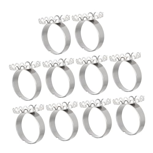 SHINEOFI 10 Stück Teiliges Edelstahl Ringrohlinge Metallringe Basis für Schmuckherstellung DIY Sprungringe Bastelringe Metall Langlebig und Vielseitig für Individuelle Fingerringe von SHINEOFI