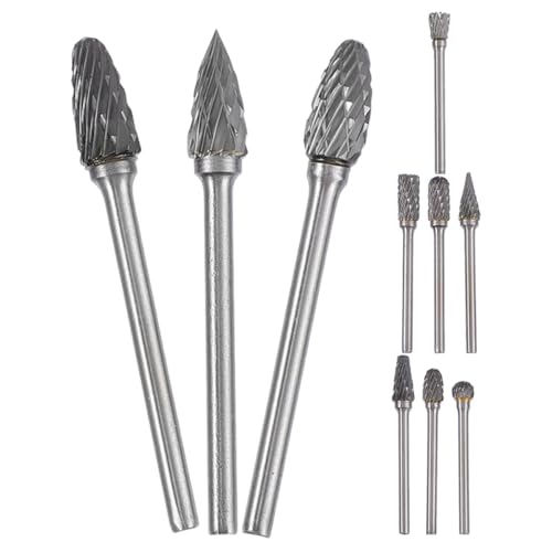 SHINEOFI 10 Stück Teiliges Hartmetall doppelschnitt frässet Vielseitige Wolframcarbid rotationsfräser für Metall Holzgravur Kompatibel mit Akku werkzeugen Effizient zum Entgraten Schleifen SHINEOFI 10 Stück Teiliges Hartmetall doppelschnitt frässet Vielseitige Wolframcarbid rotationsfräser für Metall Holzgravur Kompatibel mit Akku werkzeugen Effizient zum Entgraten Schleifen von SHINEOFI