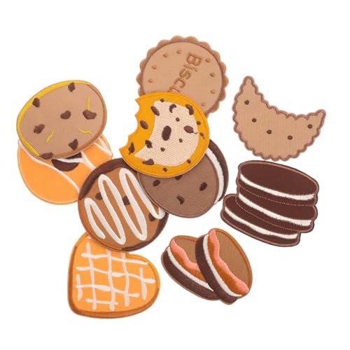 SHINEOFI 10 Stück Teiliges Keks Aufnäher zum Aufbügeln und Aufnähen Bestickte Bügelflicken für Mädchen Langlebige DIY Applikationen für Jacken Rucksäcke Hüte Kreative Bunte Stoffpatches von SHINEOFI