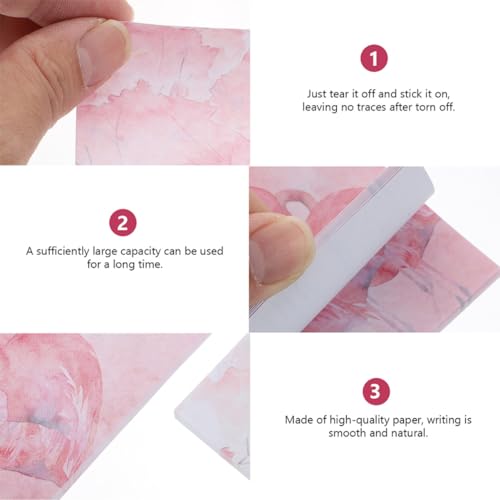 SHINEOFI 10 Stück Teiliges Kreative Flamingo und Kirschblüten Haftnotizen Praktische Wiederverwendbare Notizzettel mit Herzmotiv Kleine Beschreibbare Label Sticker für Schule und Büro von SHINEOFI