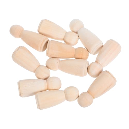 SHINEOFI 10 Stück Teiliges Natürliche Holzfiguren zum Bemalen DIY Peg Dolls für Hochzeiten Familienaktivitäten Umweltfreundliche Holzpuppen für Bastelprojekte von SHINEOFI