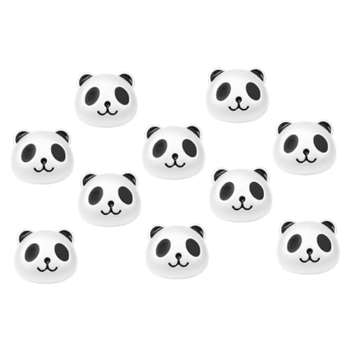 SHINEOFI 10 Stück Teiliges Panda Perlen für Haaraccessoires DIY Schmuckherstellung Niedliche Spacer Charms aus gebürstetem silbernem Material Vielseitig für Armbänder und Halsketten für von SHINEOFI