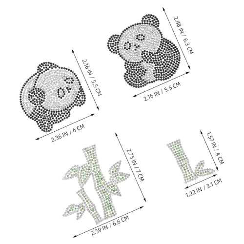 SHINEOFI 10 Stück Teiliges Panda-motiv mit Selbstklebenden und Bügelbaren Strass-stickerei Applikationen Langlebige Verzierungen für Kleidung Rucksäcke Hüte DIY Kreativität für Familie von SHINEOFI