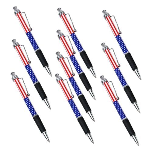 SHINEOFI 10 Stück Teiliges Patriotische Kugelschreiber mit Amerikanischer Flagge Ergonomisch Komfortabler Griff Retractable Design für Schule Büro und Zuhause Schreibgerät SHINEOFI 10 Stück Teiliges Patriotische Kugelschreiber mit Amerikanischer Flagge Ergonomisch Komfortabler Griff Retractable Design für Schule Büro und Zuhause Schreibgerät von SHINEOFI