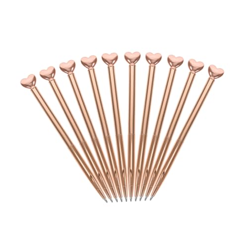 SHINEOFI 10 Stück Teiliges Roségold Herz Kugelschreiber mit Blauer Nachfüllbar Einziehbar Kreative Schreibstifte für Valentinstag Hochzeit Brautparty Metalldesign SHINEOFI 10 Stück Teiliges Roségold Herz Kugelschreiber mit Blauer Nachfüllbar Einziehbar Kreative Schreibstifte für Valentinstag Hochzeit Brautparty Metalldesign von SHINEOFI