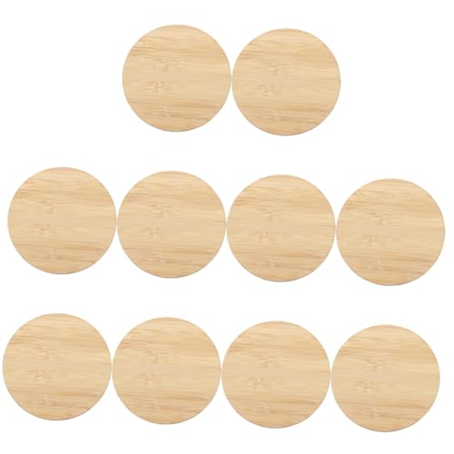 SHINEOFI 10 Stück Teiliges Runde Bambusplatten Glatte Oberfläche Unvollendete DIY Bastelmaterialien für Kreative Handwerksprojekte Umweltfreundlich Vielseitig für Geschenkanhänger von SHINEOFI