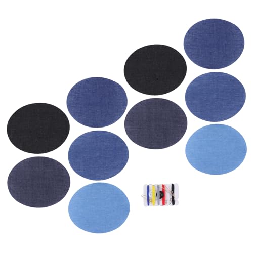 SHINEOFI 10 Stück Teiliges Set Baumwoll Denim Flicken zum Aufbügeln mit Nähset Ovale Jeans Patches für Jacken Hosen Hüte Langlebig Vielseitig für Kleidung Reparatur und Verstärkung SHINEOFI 10 Stück Teiliges Set Baumwoll Denim Flicken zum Aufbügeln mit Nähset Ovale Jeans Patches für Jacken Hosen Hüte Langlebig Vielseitig für Kleidung Reparatur und Verstärkung von SHINEOFI