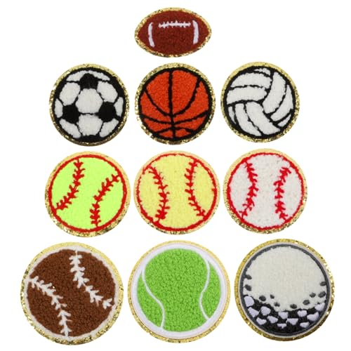 SHINEOFI 10 Stück Teiliges Sport Aufbügel Patches mit Stickerei Fußball und Basketball Motive Chenille Applikationen Leicht Anzubringen mit Hitze Kleber für Shirts Jacken Hüte und Rucksäcke SHINEOFI 10 Stück Teiliges Sport Aufbügel Patches mit Stickerei Fußball und Basketball Motive Chenille Applikationen Leicht Anzubringen mit Hitze Kleber für Shirts Jacken Hüte und Rucksäcke von SHINEOFI