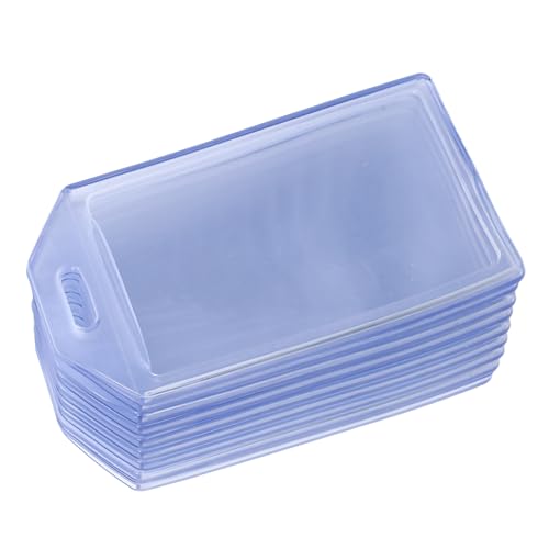 SHINEOFI 10 Stück Teiliges Transparente Wasserdichte Pvc ausweishüllen mit Sicherer Versiegelung Vielseitig als Gepäckanhänger Namensschild Arbeitsausweis halter Hohe Sichtbarkeit und von SHINEOFI