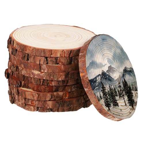 SHINEOFI 10 Stück Teiliges Unvollendete Runde Holzscheiben Dicke Holzkreise als Dekorative Untersetzer für DIY Basteln Tischschutz und Rustikale Wohnkultur SHINEOFI 10 Stück Teiliges Unvollendete Runde Holzscheiben Dicke Holzkreise als Dekorative Untersetzer für DIY Basteln Tischschutz und Rustikale Wohnkultur von SHINEOFI