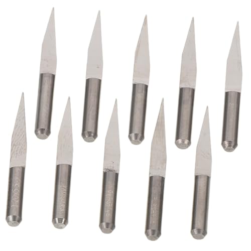 SHINEOFI 10 Stück Teiliges V-nut Fräser Set aus Wolframstahl Präzise Cnc-gravierwerkzeuge mit Flachem Boden Scharfe Schneide für Holzwerkstoff Acrylgravur für Diy-holzschnitzerei und von SHINEOFI