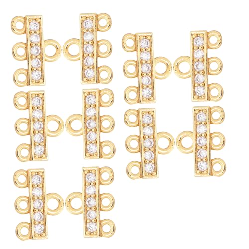 SHINEOFI 10 Stück Teiliges Vergoldetes Zirkonia Mehrfach-verbinder Mehrreihige Halsketten und Armbänder Eleganter DIY Schmuckverschluss Perlen Charm-anschluss Sicherer Ketten-separator für von SHINEOFI