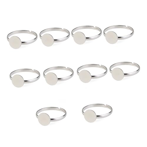 SHINEOFI 10 Stück Teiliges Verstellbare Ringrohlinge aus Silberfarbenem DIY Schmuckzubehör für Basteln und Handwerk Modische Schmuckringe zum Individuellen Anpassen SHINEOFI 10 Stück Teiliges Verstellbare Ringrohlinge aus Silberfarbenem DIY Schmuckzubehör für Basteln und Handwerk Modische Schmuckringe zum Individuellen Anpassen von SHINEOFI
