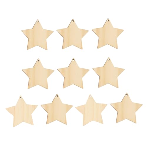 SHINEOFI 10 Stück Teiliges Weihnachtsanhänger Holz Form mit Natürlichem Hanfseil Leicht Vielseitig für DIY Bastelarbeiten und Dekorative Hängungen Christbaumschmuck Accessoires von SHINEOFI