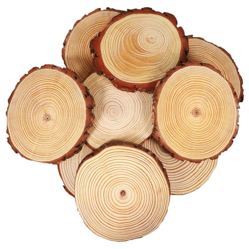 SHINEOFI 10 Stück Unlackierte DIY Holzscheiben für Kreative Bastelprojekte Rustikale Wohnaccessoires und Malerei für Hochzeiten und Dekoration SHINEOFI 10 Stück Unlackierte DIY Holzscheiben für Kreative Bastelprojekte Rustikale Wohnaccessoires und Malerei für Hochzeiten und Dekoration von SHINEOFI