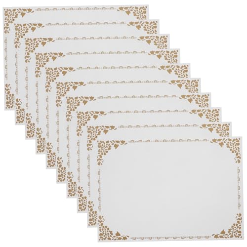 SHINEOFI 10 Stück Urkundenpapier Blanko Zertifikatpapier Weiß Glattes Bastelpapier für Schul und Abschlussurkunden Beschreibbares Pergamentpapier für Auszeichnungen und von SHINEOFI