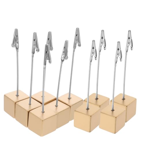 SHINEOFI 10 Stück Würfelbasis Memo Clip Halter Platzkartenhalter mit Alligator Clips für Fotos Namenskarten Notizen für Büro Zuhause und Cafés von SHINEOFI