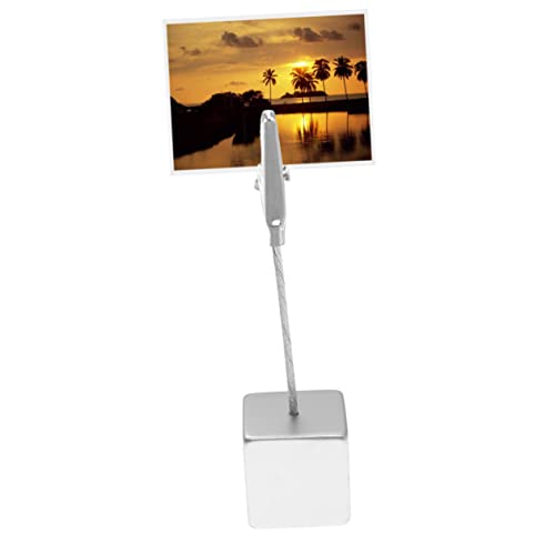 SHINEOFI 10 Stück Würfelförmige Resin Fotoklammern mit Metall Krokodilklemme Transparenter Memo und Notizhalter für Büro Hochzeit Party und DIY Stabiler Schreibtischständer Silber von SHINEOFI