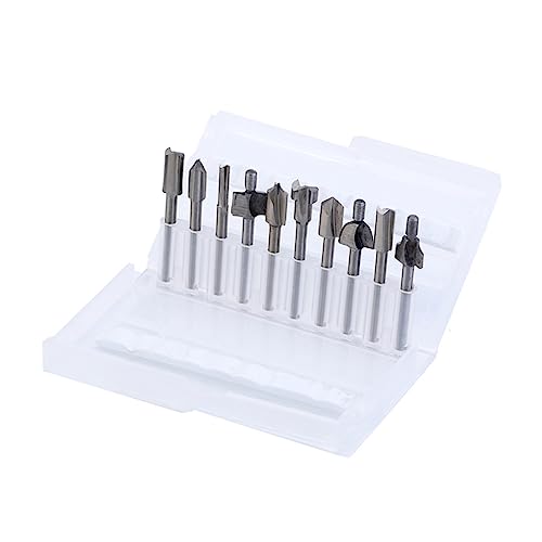 SHINEOFI 10 Teiliges Trimmmesser Fräser Set Für Die Holzbearbeitung Kantenschneiden Furnierfräser Set Schlüsselschaft Spiralkanten Gerader Trimmer Nutfräser Gravierer SHINEOFI 10 Teiliges Trimmmesser Fräser Set Für Die Holzbearbeitung Kantenschneiden Furnierfräser Set Schlüsselschaft Spiralkanten Gerader Trimmer Nutfräser Gravierer von SHINEOFI