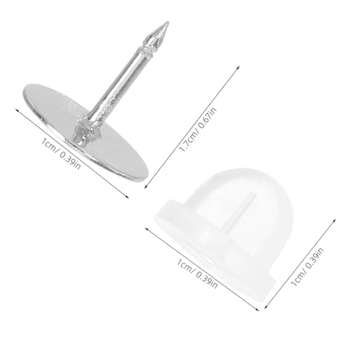 SHINEOFI 100 Sätze Locking Pin Backs Transparent Runde Clip Verschluss Halter Ersatz Pin Rücken für Abzeichen Broschen Namensschild DIY Schmuck Zubehör von SHINEOFI